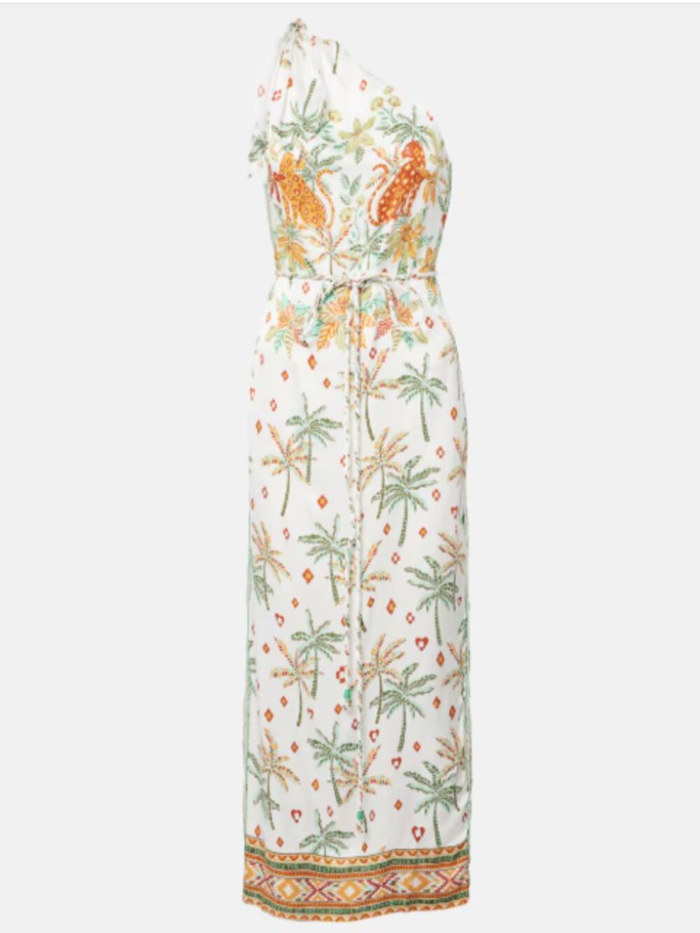 Poupette St Barth Isabelle printed one-shoulder kaftan
